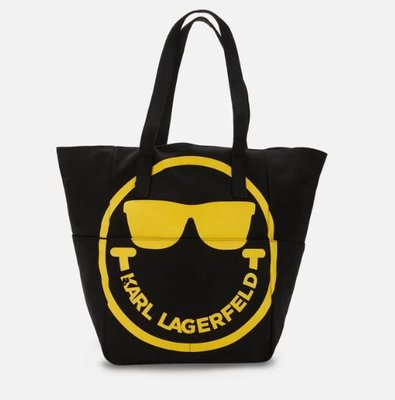 代購KARL LAGERFELD Karl Smiley Canvas Tote Bag聯名款大容量休閒托特包