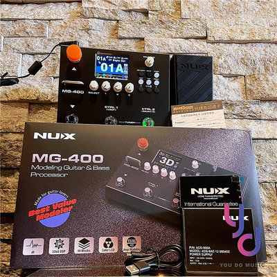 【現貨】最新上市分期 贈變壓器 鍍金導線Nux MG-400 電 木 吉他 貝斯 綜合