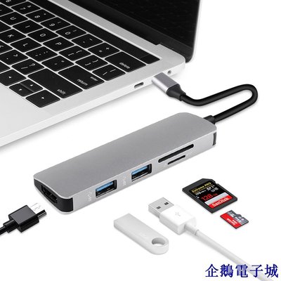 企鵝電子城分線器蘋果電腦轉換器適用新款MacBook Pro Air 雷電3擴展塢轉接頭Type-c轉HDMI USB 3.