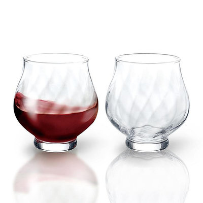 【TOYO SASAKI】日本晶透菱格紅酒強化玻璃杯355ml_2入(日本製)