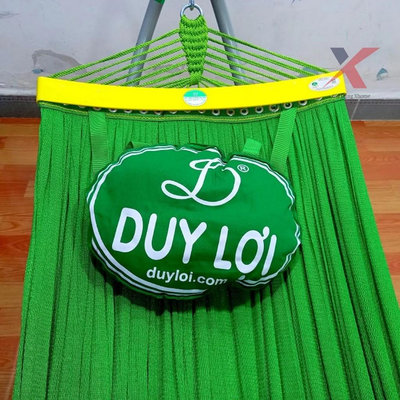 【機車沙灘戶外專賣】大型 Duy Loi 折疊吊床網帶枕頭  78 公斤框架的 18 孔