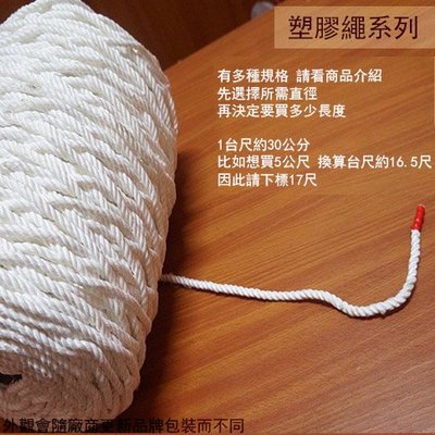 :::建弟工坊:::台灣製 特多龍繩 2分 剪裁一尺 (30公分) 尼龍繩 童軍繩 塑膠繩 白色 繩子 棉繩