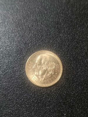 1945年，墨西哥金幣，鷹洋金幣，2.5比索，2.1g