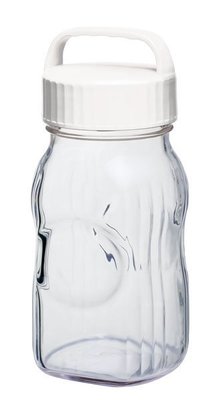 日本製醃漬玻璃瓶1.5L--秘密花園-食品保存容器-水果酒-梅酒-檸檬醃漬(白蓋)