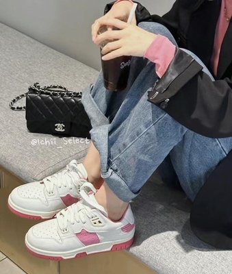 【代購】折扣 Acne studios 拼接材質 粉色 皮革 休閒鞋