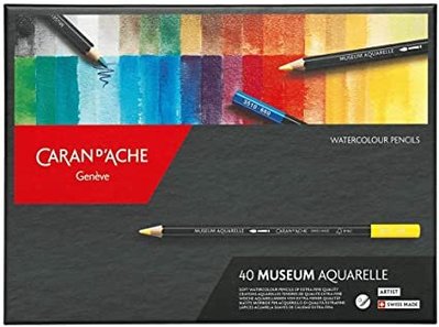 板橋酷酷姐美術！Caran D’Ache 瑞士卡達 博物館級水溶性色鉛筆40色！  下標前請先詢問喔 買幾盒運費都一樣喔