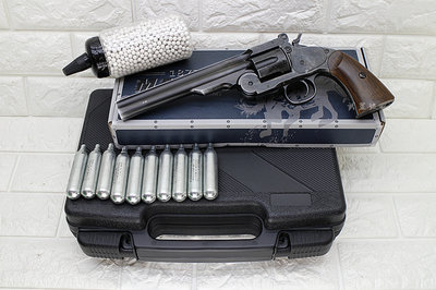 台南 武星級 WG MAJOR3 美式折輪 手槍 CO2槍 舊黑 + CO2小鋼瓶 + 奶瓶 + 槍盒 ( 左輪槍美國