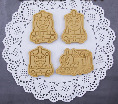 湯瑪士小火車 卡通餅乾模具 糖霜餅乾模具 3D立體按壓餅乾模具
