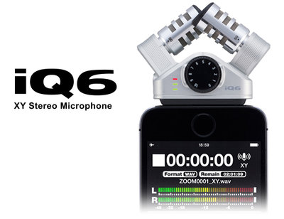 [魔立樂器] ZOOM IQ6 v2手機收音麥克風 高傳真立體聲 IPHONE IPAD專用高音質收音麥克風 總代理