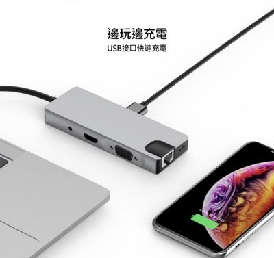 好康優惠 零度世家Type-C 9合1 集線器 9合1 集線器 Type-C/VGA/HDMI/USB SD卡槽 TF卡