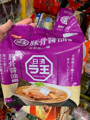 愛買JAPAN❤日本 日清麵王 豚骨醬油風味 5包入 現貨
