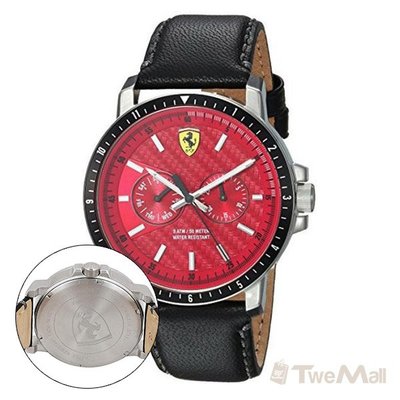 Ferrari 男錶 手錶 法拉利 真皮 錶帶 腕錶 黑 全新正品 twemall