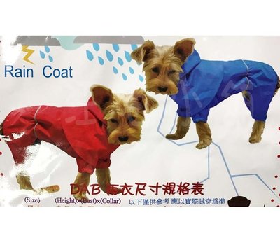 ☆汪喵小舖2店☆ DAB台灣製四足雨衣大型犬專用6XL拉布拉多、阿富汗、黃金獵犬
