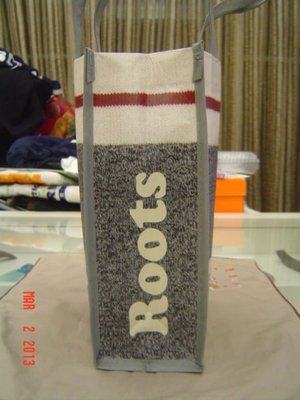 ROOTS 限量隠藏版-羅紋環保購物袋 (全新) 小型款 特價:200元