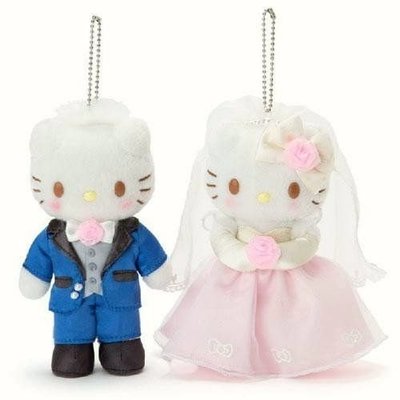 日本三麗鷗Hello Kitty結婚吊飾娃娃