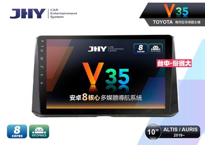 俗很大~JHY-V35 八核心 4G+32G 豐田19年AURIS 10吋安卓機/導航/藍芽/USB/PLAY商店