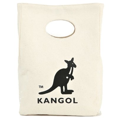 【AYW】KANGOL LOGO BAG 韓版 經典 復古 白色 休閒 帆布袋 便當袋 輕便提袋 外出小包  英國袋鼠