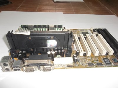 LEO 國眾電腦 VB-601主機板,P3-500CPU,128M記憶體,2組ISA,5組PCI