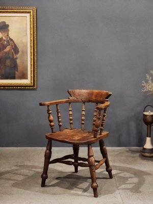 英國 1830s 手工榫接 溫莎椅 船長椅  百年 古董椅 ch0998【卡卡頌  歐洲古董】✬