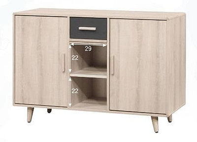 【N D Furniture】台南在地家具-木心板木紋色121cm四尺收納餐櫃TH