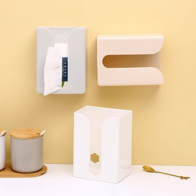 衛生間紙巾盒免打孔抽紙盒家用廚房客廳餐廳臥室壁掛式紙巾收納盒~特價