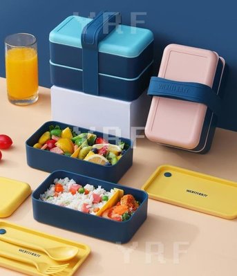 便當盒日式雙層便當飯盒上班族學生可微波爐加熱水果便攜沙拉輕食餐盒女