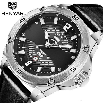 新款推薦百搭手錶 賓雅BENYAR跨境新品手錶男石英錶運動夜光防水時尚男士手錶BY5149 促銷