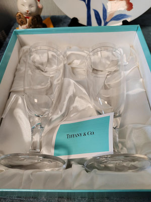 日本回流 中古正品保存品Tiffany蒂芙尼水晶香檳杯高跟杯