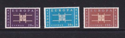 【雲品3】塞浦路斯Cyprus 1963 Sc 229-231 set of 3 MH庫號#BP02 42411