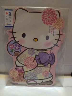 Sanrio明信片造型卡片-Hello Kitty浴衣
