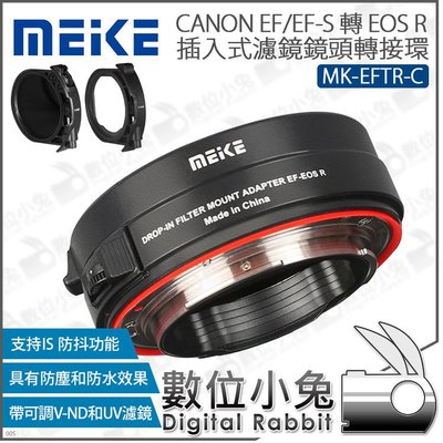 數位小兔【Meike 美科 MK-EFTR-C EF 轉 EOS R 插入式濾鏡鏡頭轉接環】轉接環 帶可調ND UV鏡