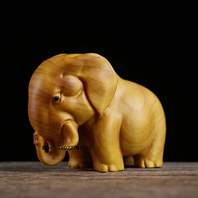 雕刻飾品太行崖柏木雕刻手把件玩手工家居動物小擺件犀牛大象河馬非洲三寶木雕擺件