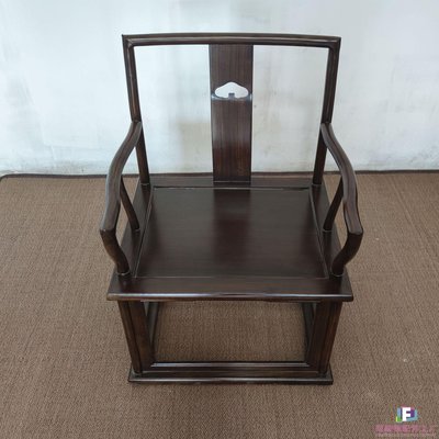 新中式木質白茬椅子老榆木復古帶扶手餐椅免漆禪意圈椅-范斯頓配件工廠