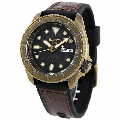 SEIKO SBSA072 SRPE80K1 5號 精工錶 機械錶 43mm 灰黑色面盤 金錶圈 咖啡色皮錶帶 男錶