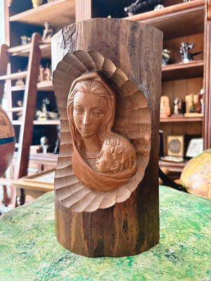 西洋中古整木手工木雕擺件收藏