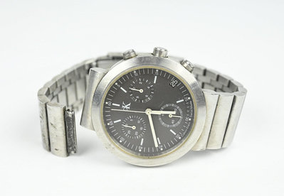 《玖隆蕭松和 挖寶網F》B倉 Calvin Klein CK 三眼錶 日期錶 手錶 腕錶  (07856)
