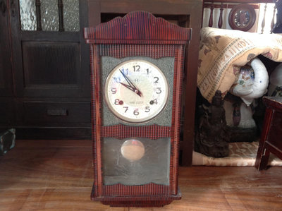 日據HINO機械掛鐘 發條老時鐘 古董鐘