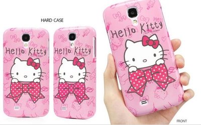 玫瑰默契＊三麗鷗授權原廠正版Hello Kitty Galaxy S4手機殼保護殼背蓋～粉紅蝴蝶結