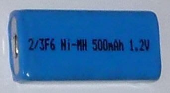 #3,工包 口香糖 鎳氫 充電電池 500mAh 1.2V 2/3F6,請留意尺寸 長度3.8公分,不要買錯