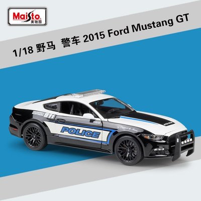 仿真車模型 美馳圖1:18福特野馬警車 2015 Ford Mustang GT仿真合金汽車模型