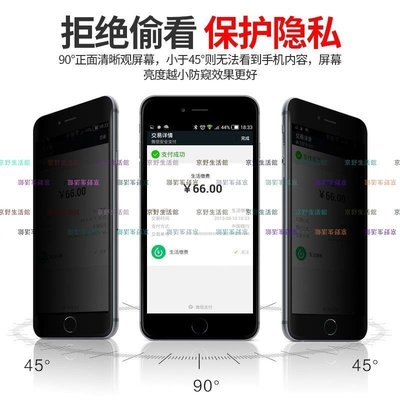 【京野生活館】蘋果6s防窺鋼化膜iphone6防偷窺plus手機6p貼膜6sp防偷瞄ip6防透窺i6六全屏覆蓋藍光全屏幕偷