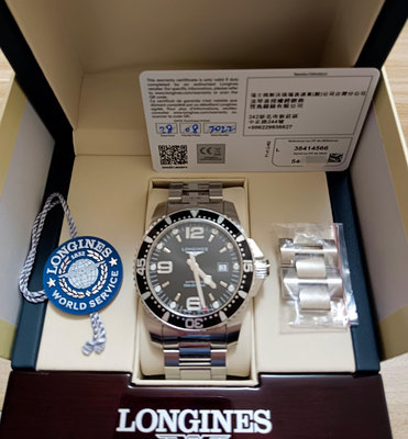 售 極新 LONGINES 浪琴 深海征服者 機械錶  44mm 2022年8月28日寶島購入 5年保固 盒卡齊全 台北面交!
