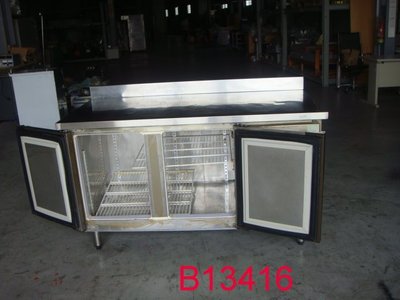 【全冠】二手 台製 白鐵5尺臥式下開式冰箱 冰櫃 不銹鋼營業用雙門冰箱 AC220V (B13416)