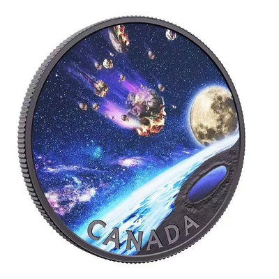 【二手】加拿大2023年隕石坑努納維克水晶之眼5盎司彩銀 銀幣 金幣 古玩【破銅爛鐵】-5851