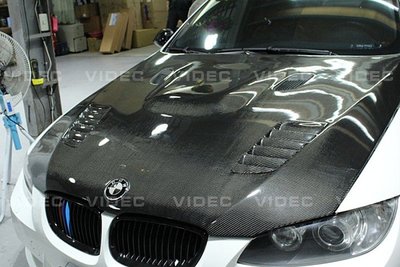 威德汽車 HID BMW E92 335 專用 V牌 開孔 CARBON 卡夢 全碳纖維卡夢 引擎蓋