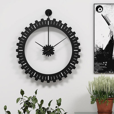 時鐘 新品創意機械齒輪掛鐘客廳臥室歐式簡約裝飾時鐘掛墻靜音時鐘
