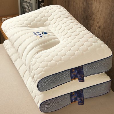 泰國乳膠枕頭睡眠單人宿舍枕芯一對裝家用天然橡膠記憶枕