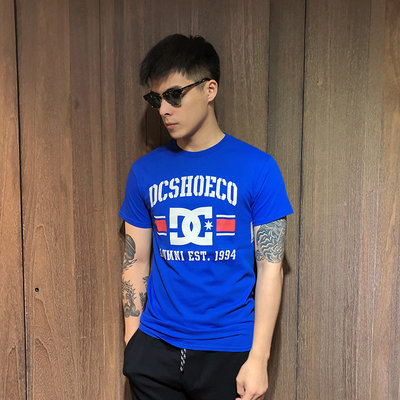 美國百分百【全新真品】DC SHOES T恤 logo 街頭滑板 T-shirt 短袖 DCSC 寶藍 S號 G670