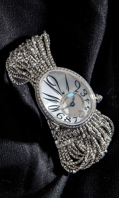 寶璣 Breguet 那不勒斯鏈帶鑽錶 原鑲鑽石 白k金華麗錬帶腕錶 。盒單全。未使用品