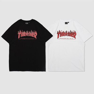 【QUEST】THRASHER 日線RED GHOST FLAME TEE - 滑板 紅鬼火短T